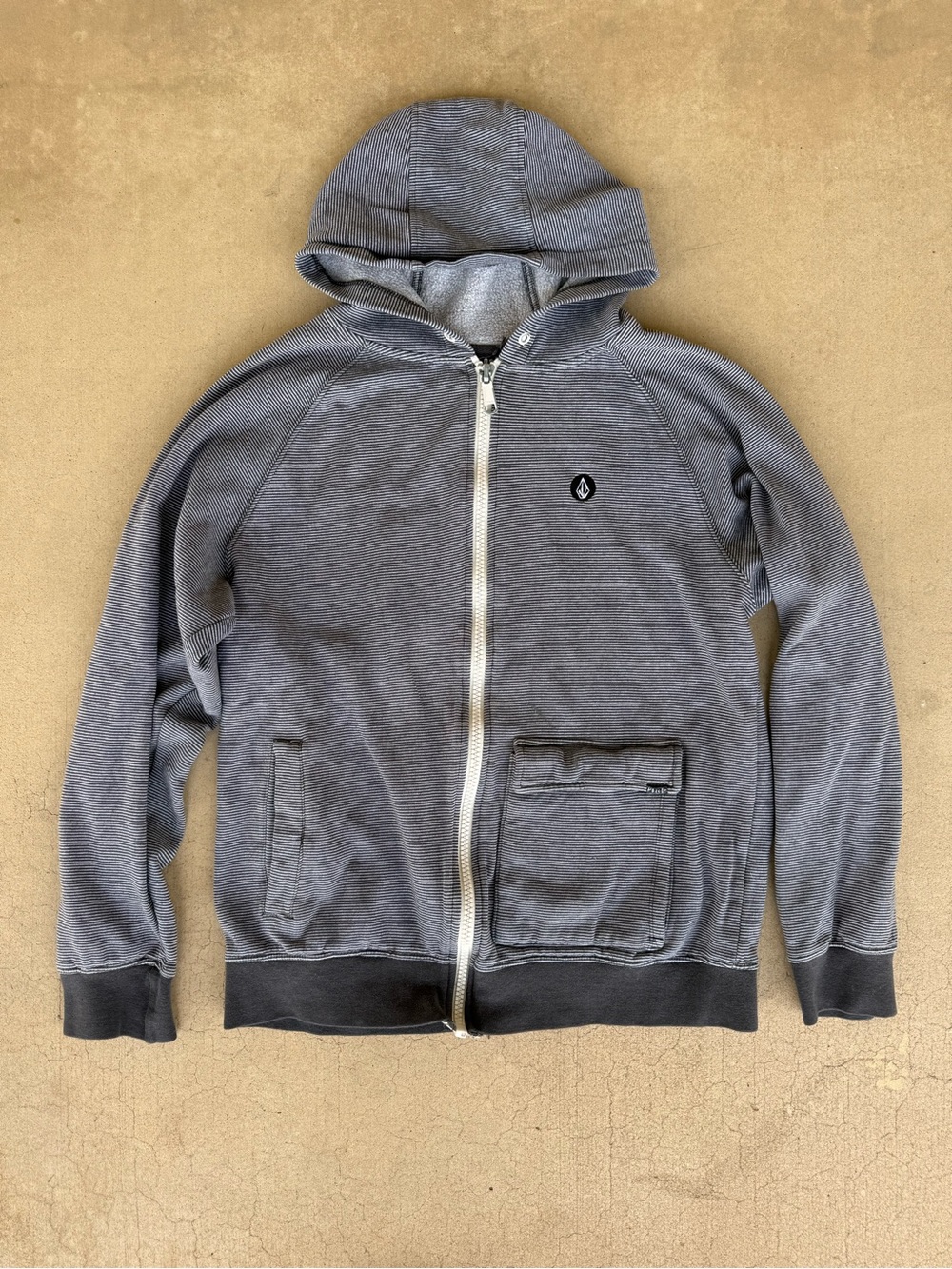 Vintage Volcom Striped Full Zip Hoodie – Size M